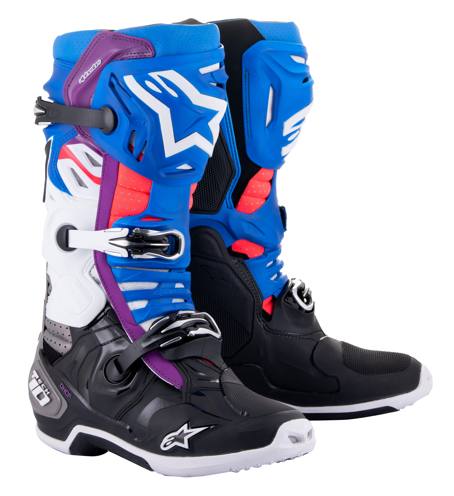 Alpinestars 2023 Tech 10 Supervented Black/Enamel Blue/Purple/White Boots