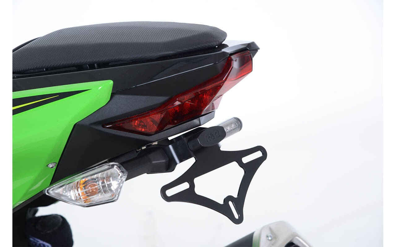 RG Racing Tail Tidy License Plate Holder Black for Kawasaki Ninja 250 18-20/Kawasaki  Ninja 400 18-19/Kawasaki Z250 2019/Kawasaki Z400 19-20