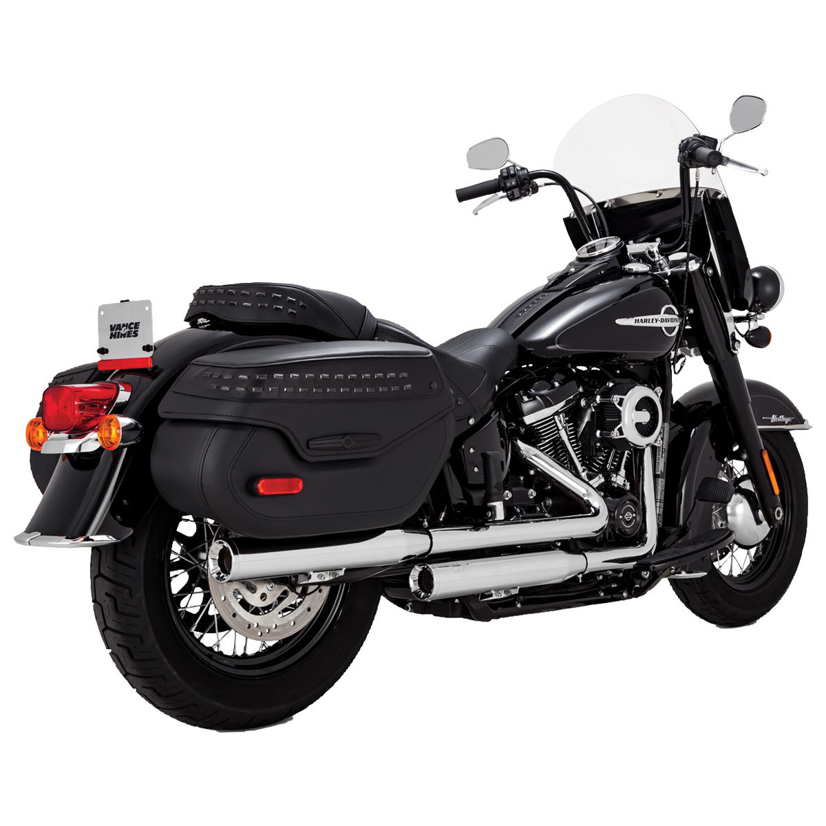Chrome Vance & Hines 18-19 Harley FXBB Eliminator 300 Slip-On Exhaust 