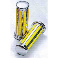 Twin Power 04-0186 Grip Pair Yellow Rail Style suit 1" Bar (No Sleeve)