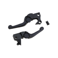 Drag Specialties Powerstands Racing Black Anthem Shorty Adjustable Lever Set Fits Touring Models FLRT 2017-18 with Oem Hydraulic Clutch