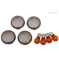 Drag Specialties 0906-6316 Indicator Lens Kit Smoked FXST/FXD 00-Up XL 02-Up Includes Amber Bulbs  SAE APPROVED Oem 69304-02