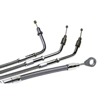 Barnett 102-30-10007-06 Stainless Steel w/Clear Coat +6" Clutch Cable for Harley-Davidson Big Twin 00-06 Models