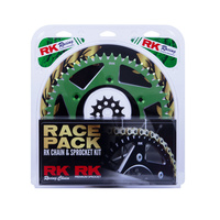 RK Racing 20-002-42V Racing Chain & Sprocket Kit Pro Gold/Green 13/50T for Kawasaki KX450F 06-18