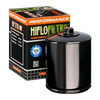 Hiflo Filtro Oil Filter HF170BRC Black (with nut) Big Twin Models 80-98 (exc Dyna) Softail 84-99 & Sportster 84-Later Oem 63796-77a