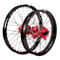 States MX 70-WSH-06 Wheel Set (Front 19"/Rear 16") Black/Red/Silver for Honda CR/CRF Big Wheels