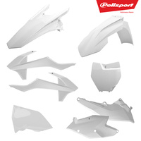 Polisport 75-907-08 MX Plastics Kit White for KTM EXC/EXC-F 17-19 Models