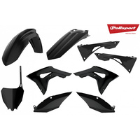 Polisport 75-907-21 MX Plastics Kit Black for Honda CRF250 18-20/CRF450R 17-20