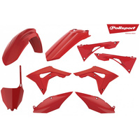 Polisport 75-907-22 MX Plastics Kit Red for Honda CRF250 18-20/CRF450R 17-20