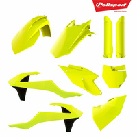 Polisport 75-907-40 Plastics MX Kit (Inc. Fork Protectors) Fluro Yellow for KTM SX/SX-F 16-18