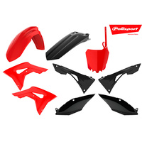 Polisport 75-908-33 MX Plastics Kit Red/Black for Honda CRF250 18-20/CRF450 17-20