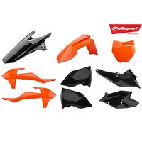 Polisport 75-908-34 MX Plastics Kit Orange/Black for KTM SX/SXF125-450 16-18