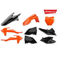 Polisport 75-908-35 MX Plastics Kit Orange/Black for KTM EXC/EXC-F 17-19 Models