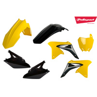 Polisport 75-908-38 MX Plastics Kit Yellow/Black for Suzuki RMZ250 10-18