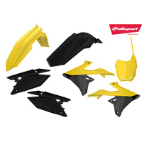 Polisport 75-908-39 MX Plastics Kit Yellow/Black for Suzuki RMZ250 19/RMZ450 18-19