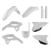 Polisport 75-910-93 Enduro Plastics Kit White (Inc. Fork Guard Protectors) for Honda CRF450RX 21-22