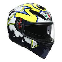 AGV K3 SV Bubble Blue/White/Fluro Yellow Helmet