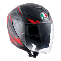 AGV K-5 Jet Helmet Urban Hunter Matte Black/Red