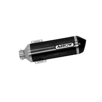 Arrow 53505ANN Urban Dark Aluminium Slip-On Muffler w/Black Steel End Cap for Piaggio Vespa GTS 125 08-16/Vespa GTS 300 08-16