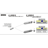 Arrow 71323MI Low Mount Link Pipe for Original Collectors for BMW K 1200 R 05-08/K1200 S 05-08
