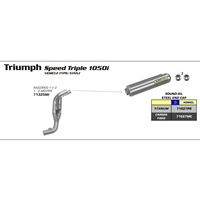 Arrow 71325MI 1-2 Link Pipe for Original Collectors for Triumph Speed Triple 1050i 05-06