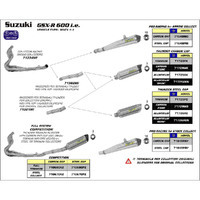 Arrow 71381MI Link Pipe for Original Collectors for Suzuki GSX-R 600/GSX-R 750 08-10