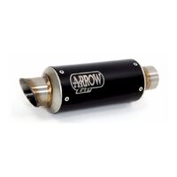 Arrow 71541GPI GP2 Dark Nichrom Slip-On Muffler w/Steel End Cap & Stainless Steel Link Pipe for Kawasaki Ninja 400 18-20/Z 400 19-20