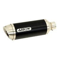 Arrow 71817AON Street Thunder Dark Aluminium Slip-On Muffler w/Steel End Cap for Yamaha MT-07 14-20/Tracer 700 16-19