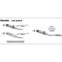 Arrow 75083TK MX Competition Titanium Exhaust System w/Thunder Muffler/Carbon End Cap for Honda CRF 250 R 11-13