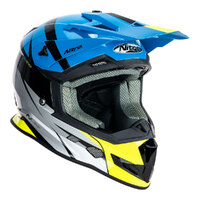 Nitro MX700 Recoil Black/Light Blue/Silver/Fluro Yellow Helmet