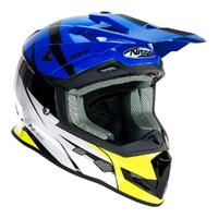 Nitro MX700 Recoil Black/Blue/White/Fluro Yellow Helmet