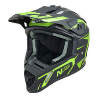 Nitro MX760 Satin Black/Fluro Green Helmet