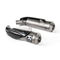 Akrapovic Slip-On Line Titanium Muffler System w/Carbon End Cap & Heat Shield for Ducati Scrambler 1100 18-20