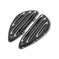 Arlen Ness AN-06-833 Deep Cut Front Floorboards Black for Touring 82-Up/FL Softail 86-17