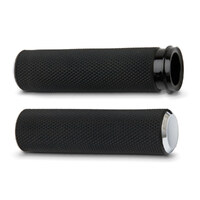 Arlen Ness AN-07-326 Knurled Fusion Handgrips Chrome for most Big Twin 08-Up w/Throttle-By-Wire