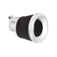 Arlen Ness AN-600-033 Velocity 90° Air Cleaner Kit Chrome for Big Twins 99-17 w/CV Carb or Cable Operated Delphi EFI