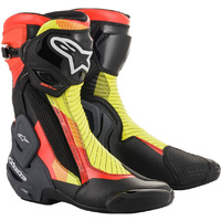 Alpinestars SMX Plus V2 Boots Black/Fluro Red/Fluro Yellow