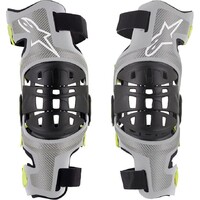 Alpinestars 2023 Bionic 7 Silver/Fluro Yellow Knee Brace Set