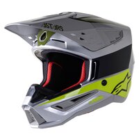 Alpinestars SM5 Bond Helmet Silver/Black/Fluro Yellow/Military Green