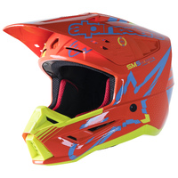 Alpinestars 2023 SM5 Action Gloss Fluro Orange/Cyan/Yellow Helmet