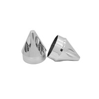 Avon Performance Grips AVG-AXL-SPK-CH-78 Spike Front Axle Caps Chrome for Softail/Dyna/Touring/Sportster w/3/4" Axle