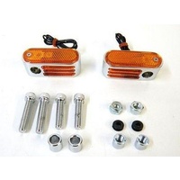 Bailey BAI-12-6137S Doss Marker Turn Signals w/Amber Lens 5/16" Mounting Hole Chrome