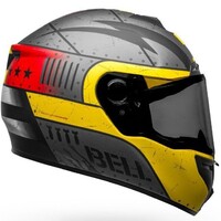 Bell SRT SE Devil May Care Matte Gray/Yellow Helmet