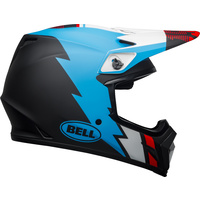 Bell 2021 MX-9 MIPS Helmet Strike Matte Black/Blue/White