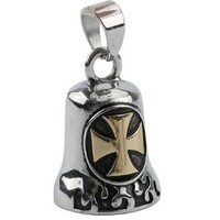 Twin Power Guardian Bell Chrome/Black w/Gold Maltese Cross