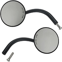 Biltwell Utility Mirrors Round CE Perch Mount Black for H-D Models (Pair)