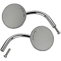 Biltwell Utility Mirrors Round CE Perch Mount Chrome for H-D Models (Pair)