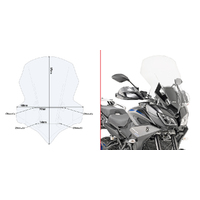 Givi 2139DT Clear Windshield 69.5 x 48 cm for Yamaha Tracer 900/Tracer 900 GT 18-20