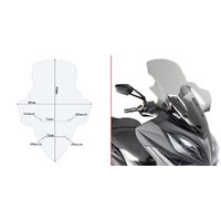 Givi D6104ST Clear Windshield 85 x 63 cm for Kymco Xciting 400i 13-17/Xciting S400i 18-23