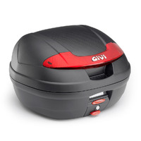 Givi E340N Vision 34L Monolock Top Case Black Embossed w/Red Reflectors & Universal Mounting Plate
